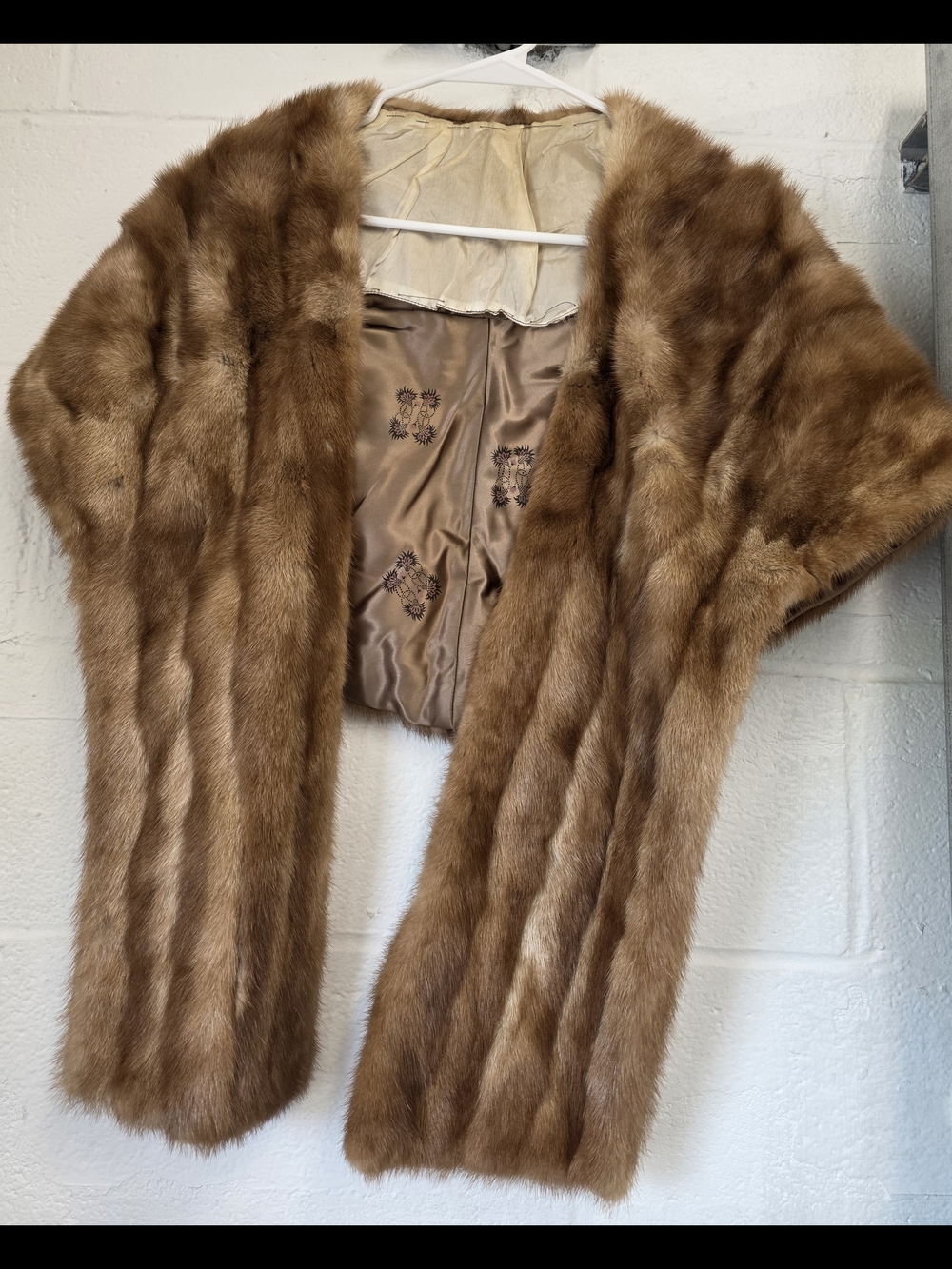 Vintage Women's Brown Mink Fur Stole Coat